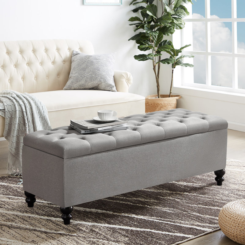 Anelis Linen Upholstered Bench Charlton Home